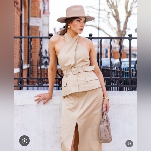 Zara Crossover Midi Dress With Belt - Picture 3 of 9